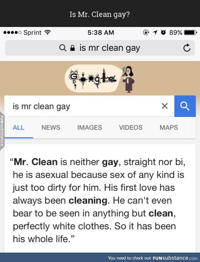 Is Mr. Clean gay?