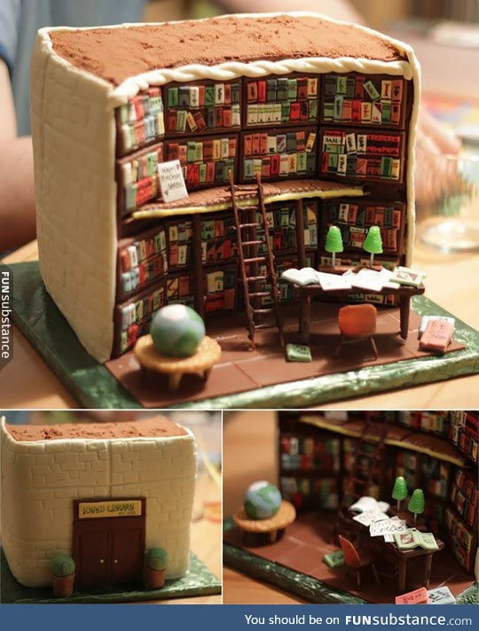 Awesome library cake