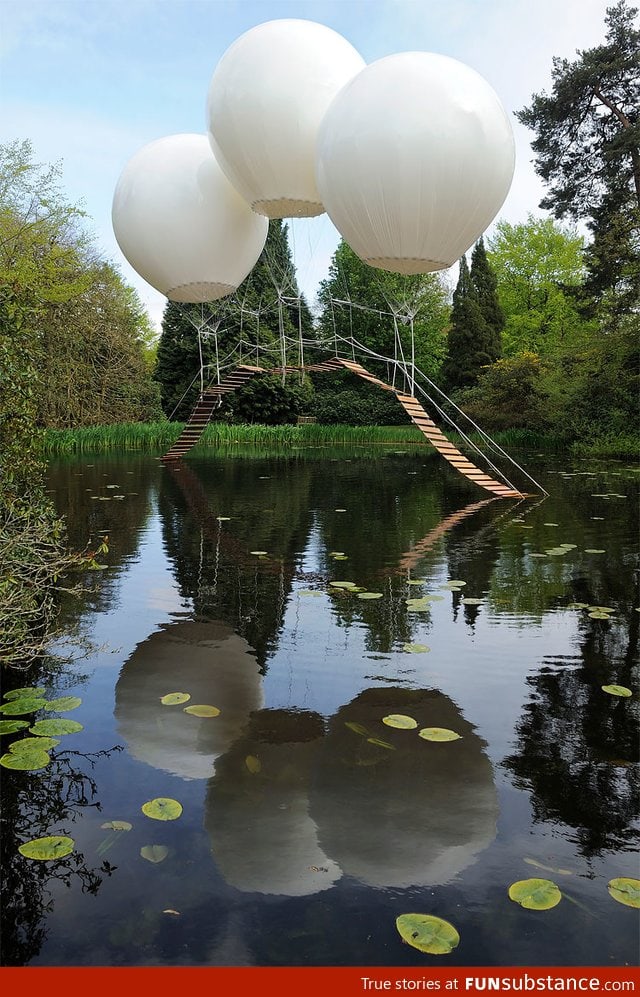 Bridge supported only with balloons