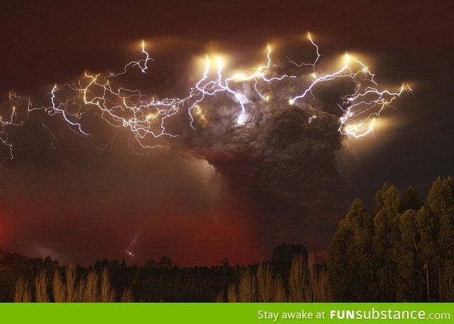 Volcano erupting in Chile