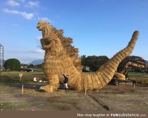 Godzilla made entirely out of hay