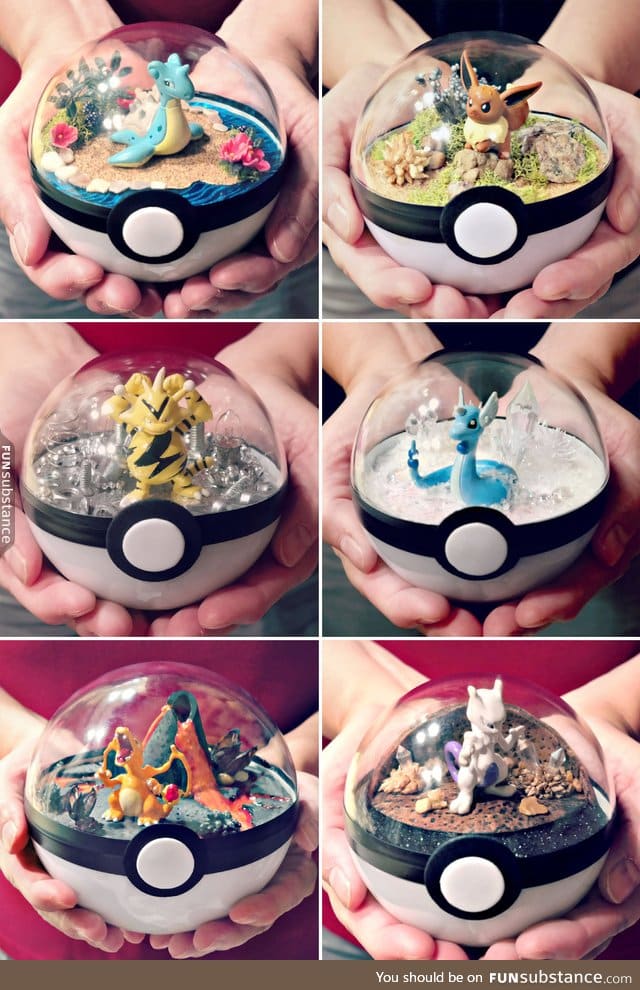 Pokeball terrariums