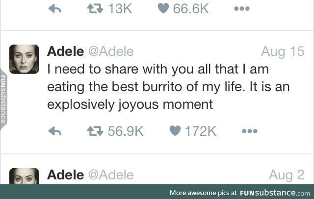 Adele has her priorities straight