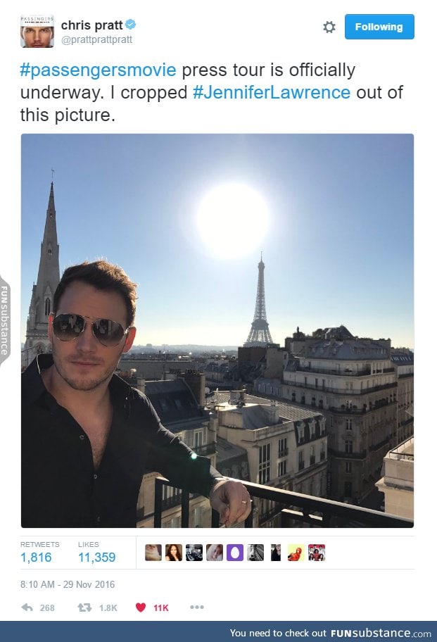 I love Chris Pratt