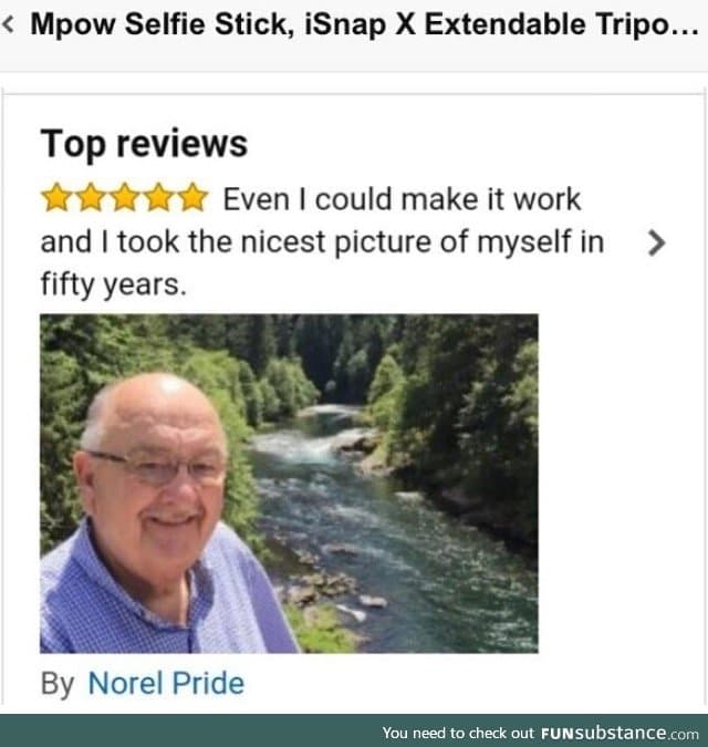 Cute old man leaves a cute review