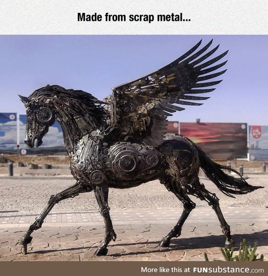 Incredible pegasus sculpture