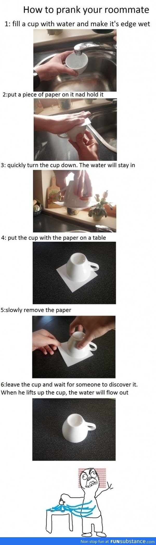 Upside down cup prank