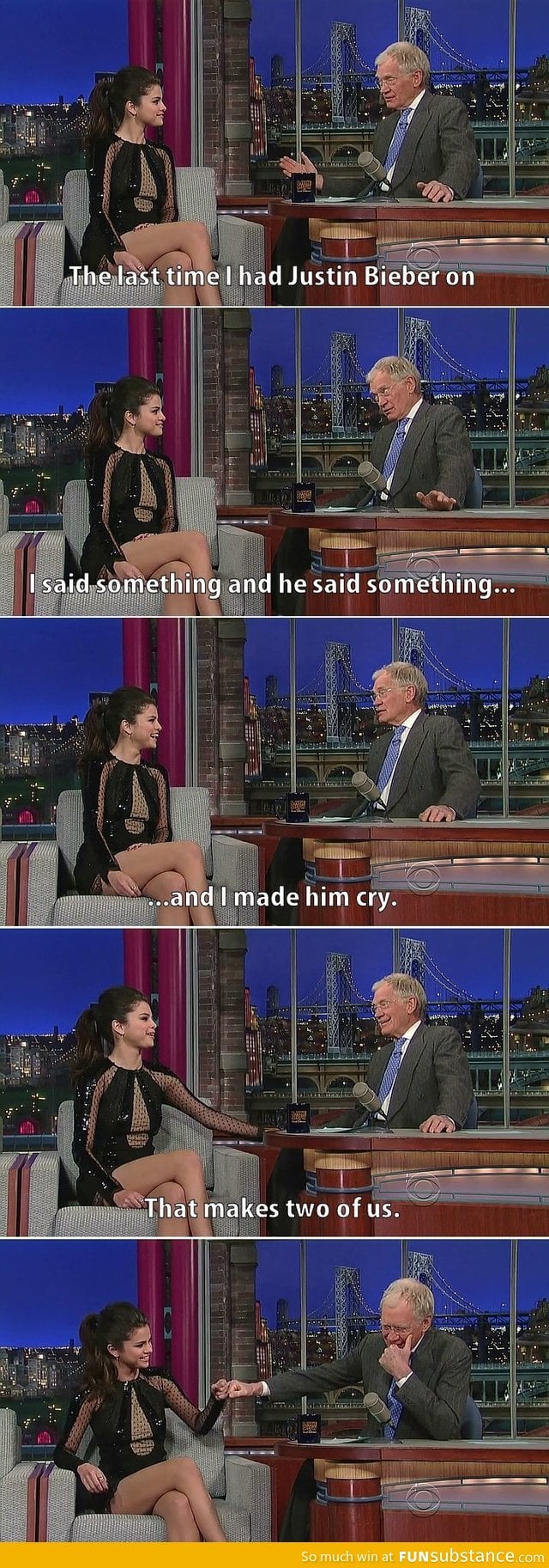 Letterman and Selena Gomez discuss Bieber