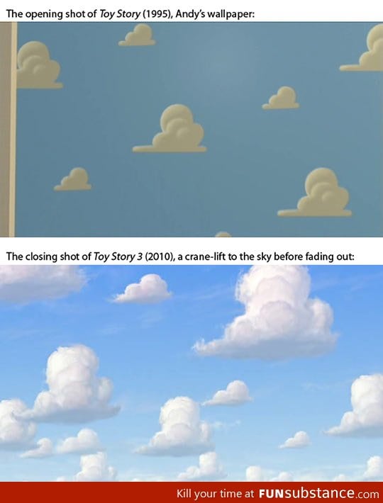 The opening and closing shot of Toy Story