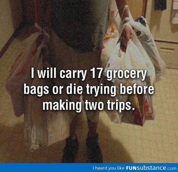 Carrying groceries