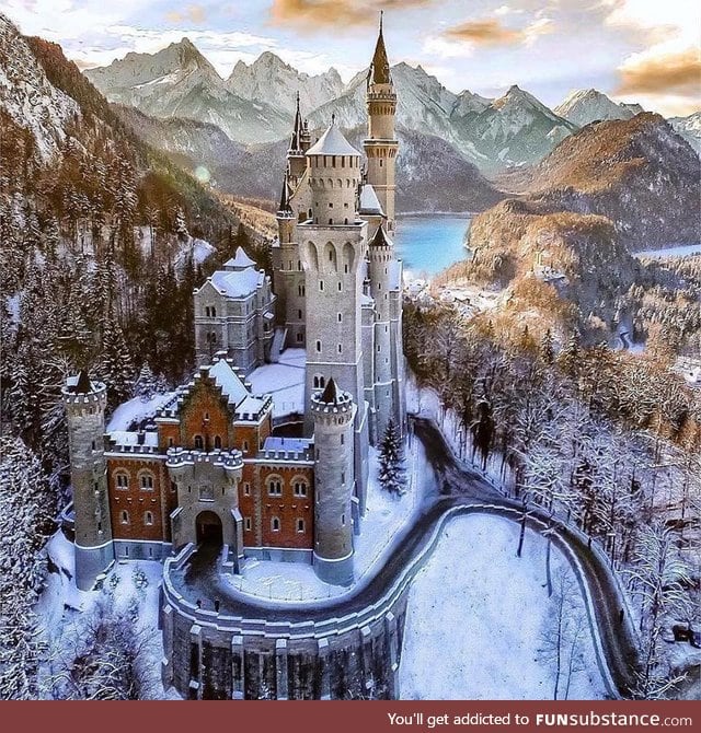 Stunning Neuschwanstein Castle in Winter, Germany