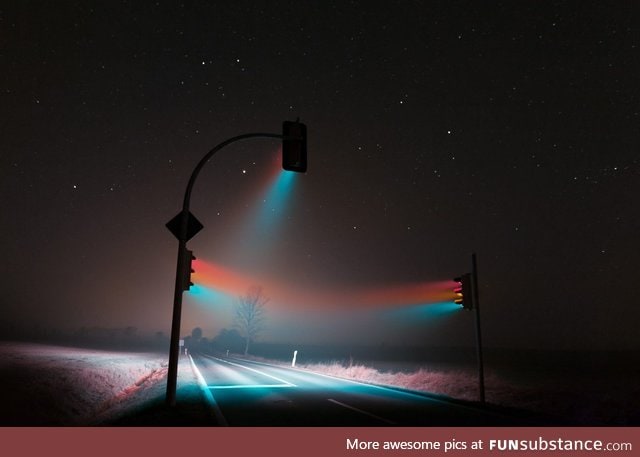 Traffic light long exposure