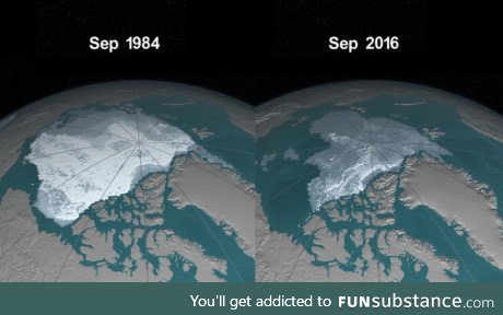 This is how the Artic had changed throughout 32 years: