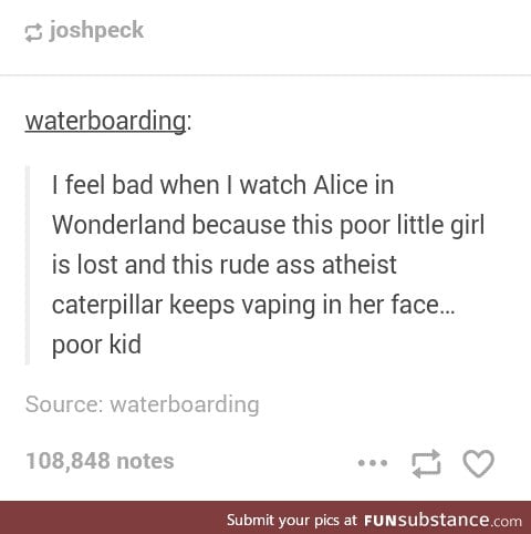 The "rude ass atheist caterpillar" is my spirit animal..minus the vaping xD