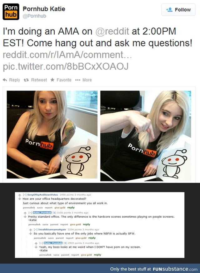 Apparently p*rnhub Katie did an AMA