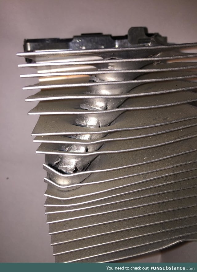 Bullet stopped by heat sink