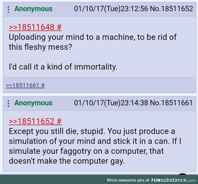 Anon on immortality and artificial intelligence