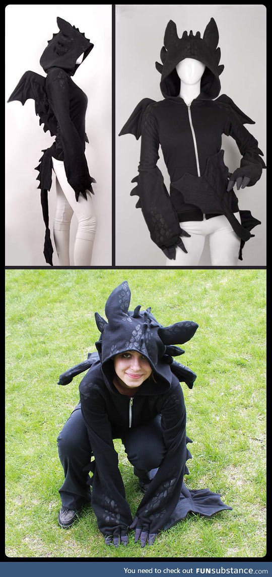 Night fury dragon hoodie