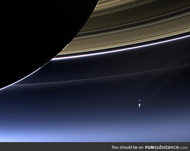 I love Saturn. The dot is the earth