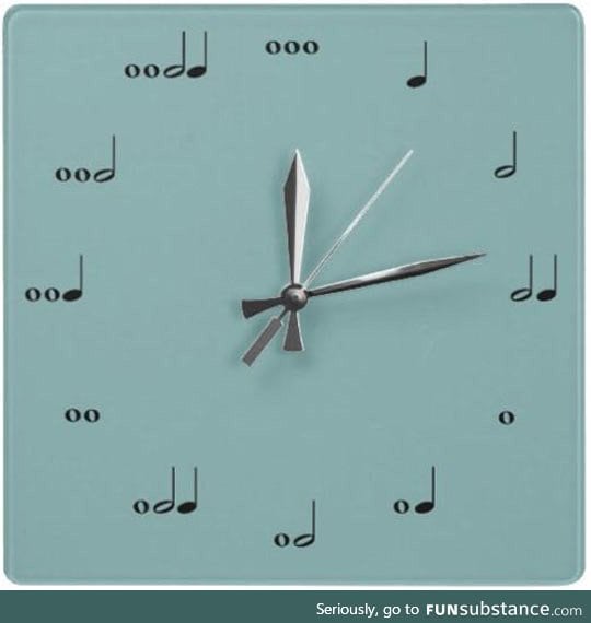 A clock that tells time with music