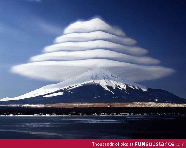 Lenticular Clouds over Mount Fuji