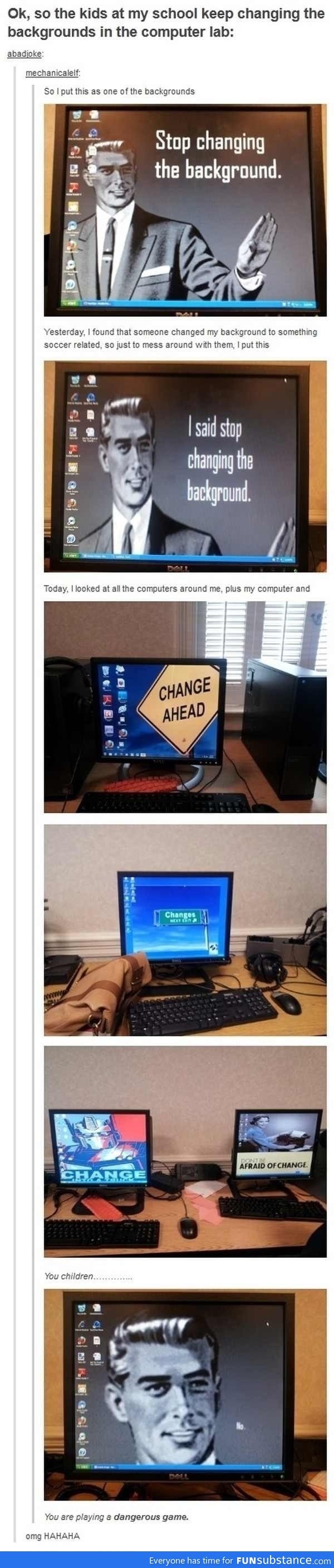 Changing the computer background