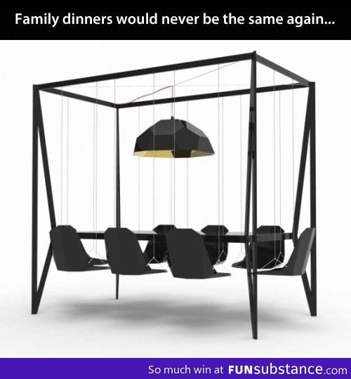 Swing seats dinning table