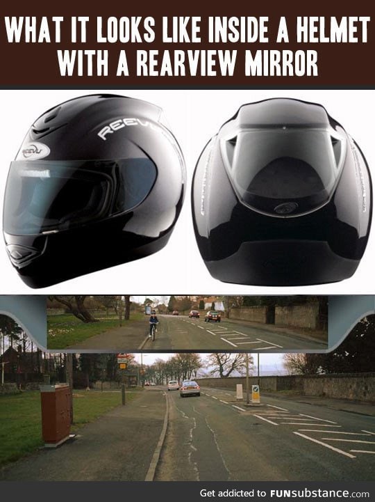 Helmet with a rear view mirror