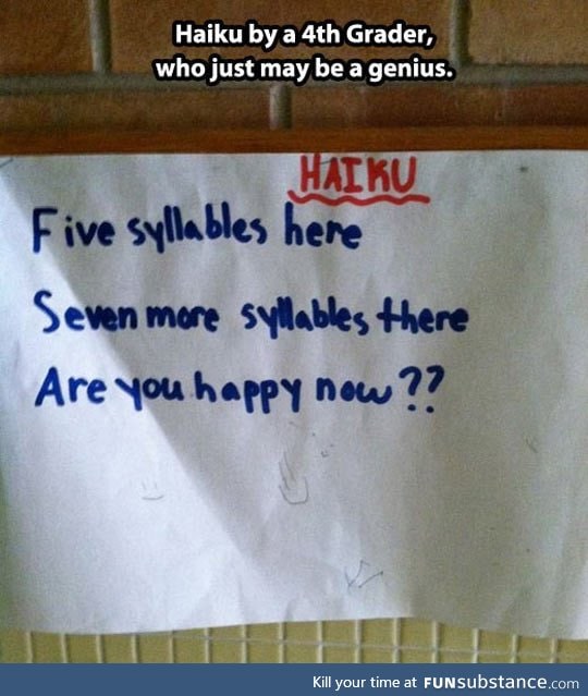 4th Grader Haiku