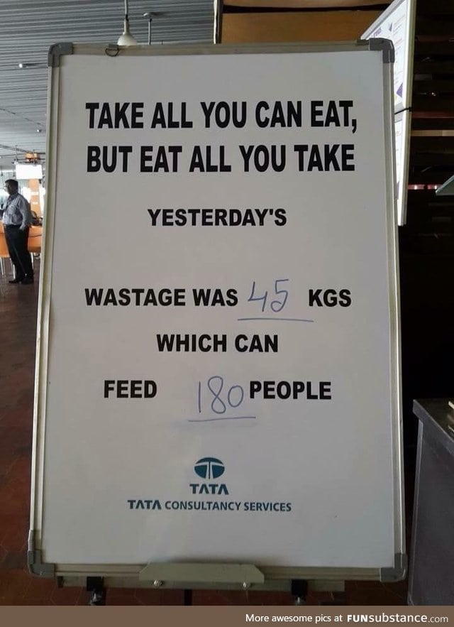 Sign at a buffet restaurant