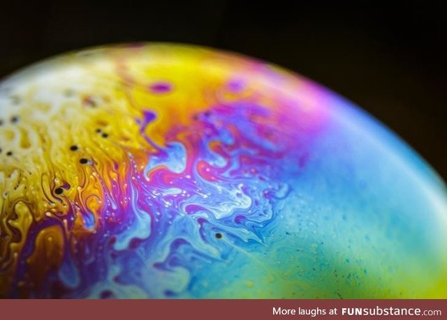 This photo of a soap bubble looks like a saturated gas giant