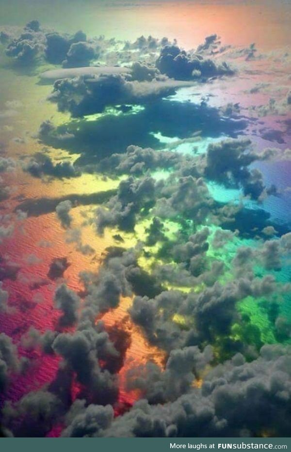 Picture of a rainbow taken by a pilot from above