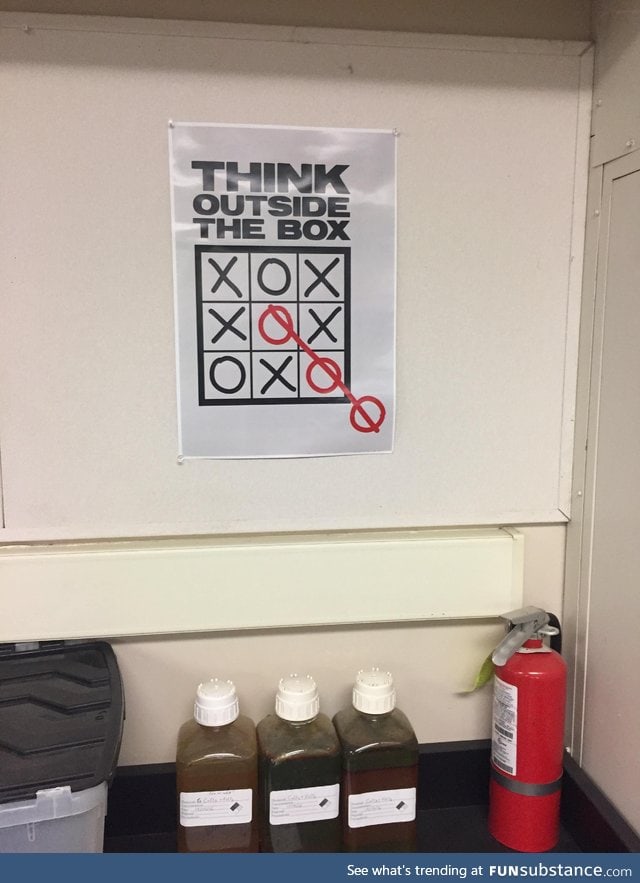 This poster in class says to cheat at Tic-Tac Toe