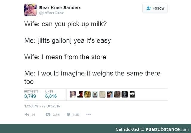 Milk is pretty easy to pick up