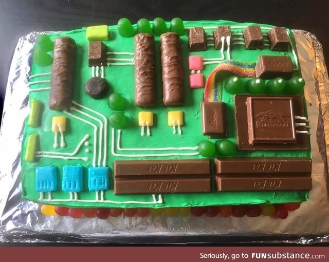 Motherboard birthday cake