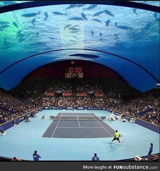 Underwater tennis court in Dubai