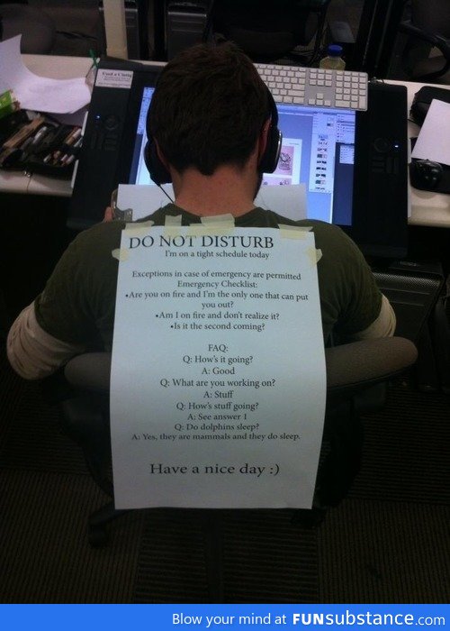 Do not Disturb sign at work