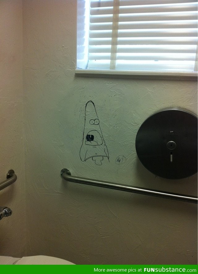 I can't poop with that staring at me. Dammit whoever did this