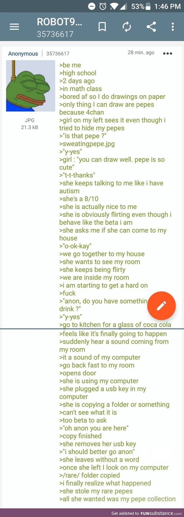 Girl comes over robot's house