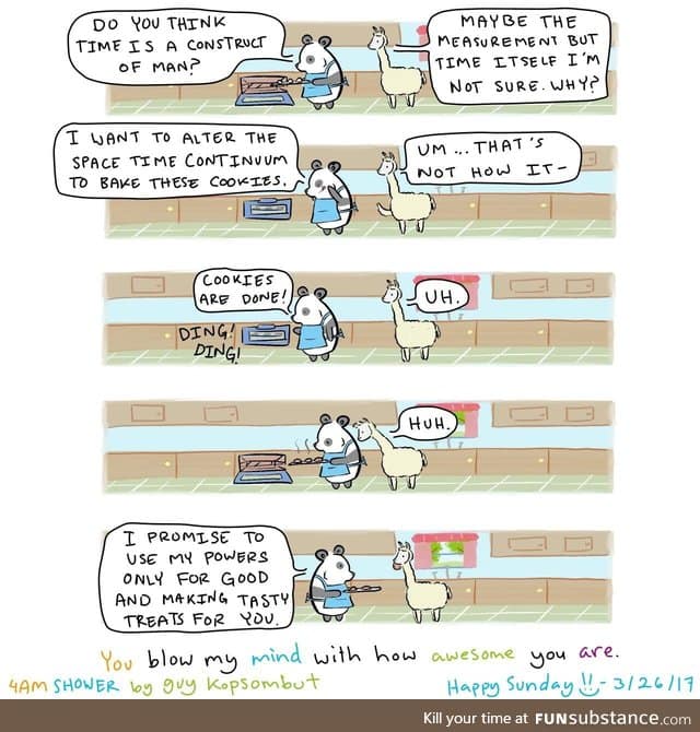 wholesome comic # I have no idea - "You blow my mind with how awesome you are"