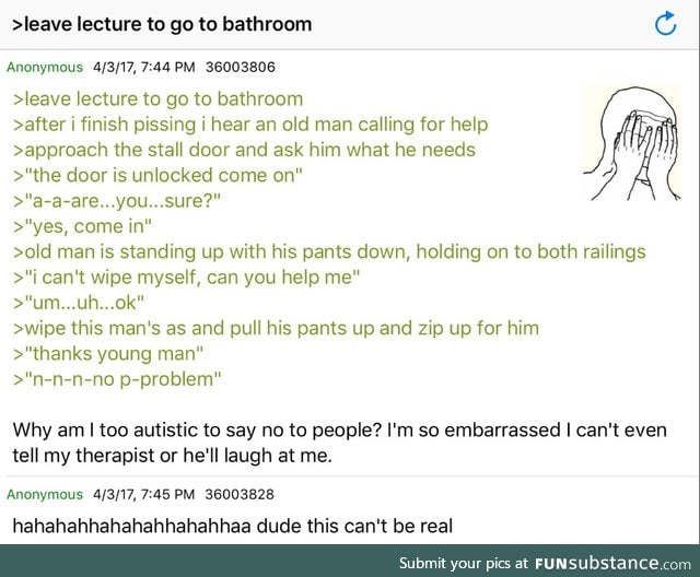 Anon goes to the bathroom