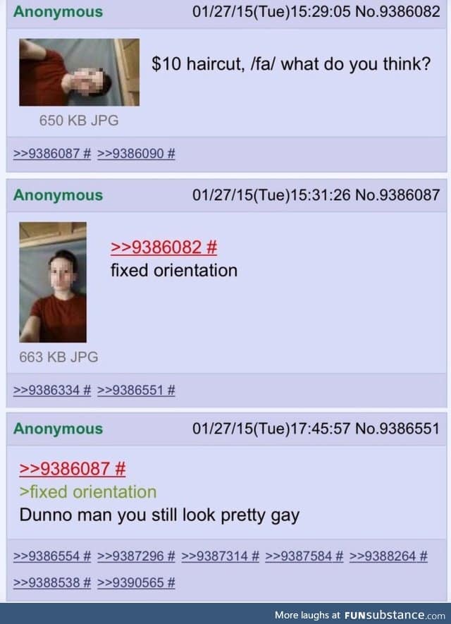 Effay anon fixes his orientation