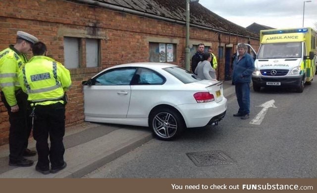 The way this car crashed into a building