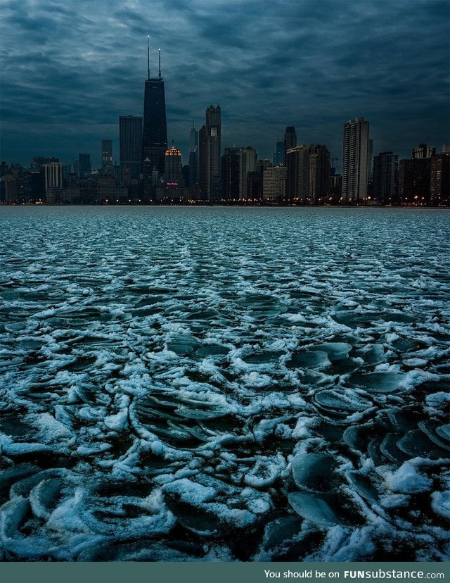 Ice patterns on Lake Michigan