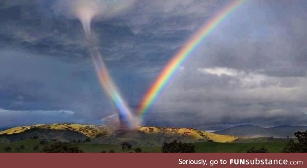 This tornado is eating a rainbow