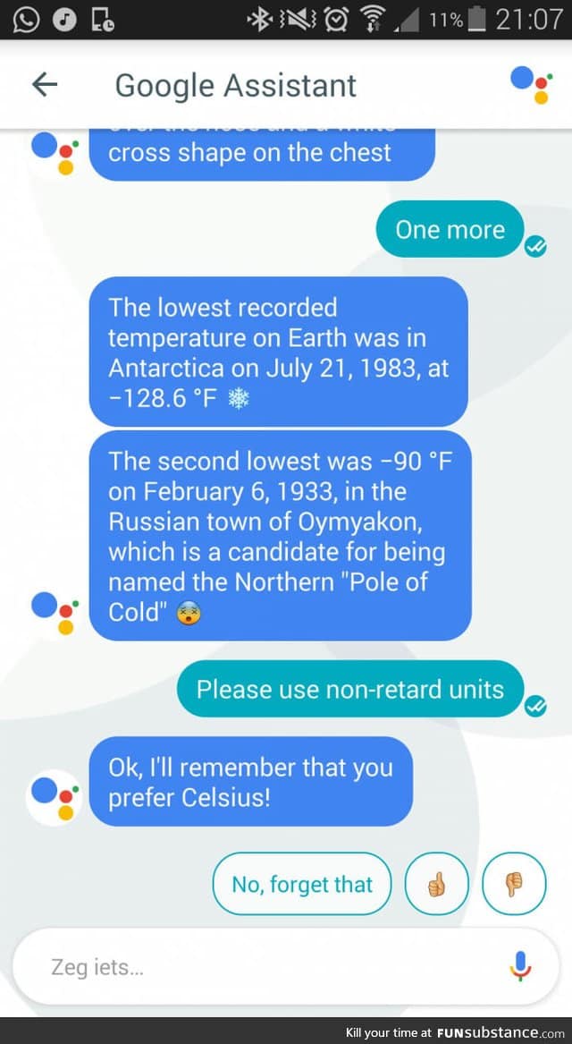 Google's assistant has learned the ways of Celsius