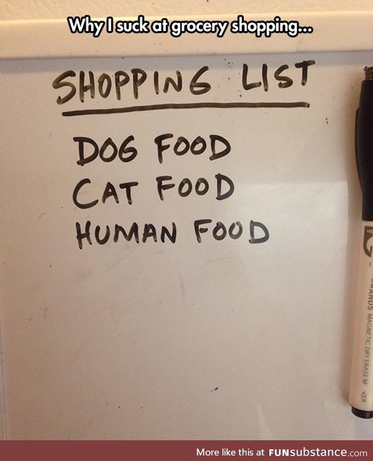 Grocery shopping list