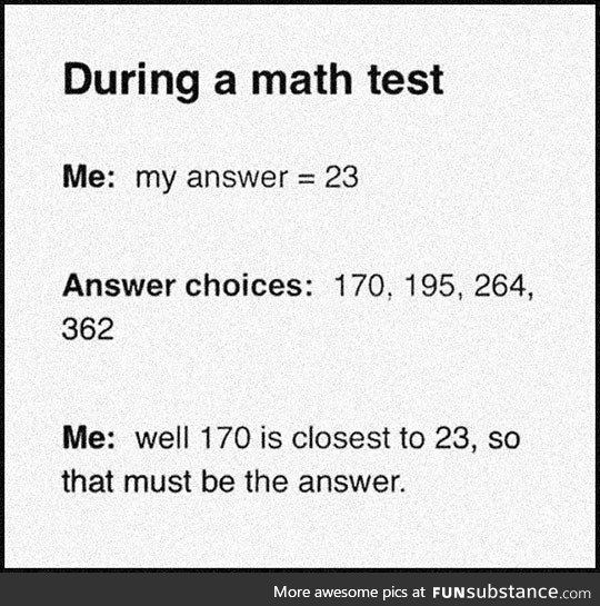 Multiple choice math test