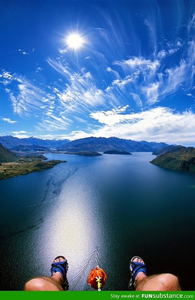 Paragliding on Lake Wanaka, Wanaka, New Zealand