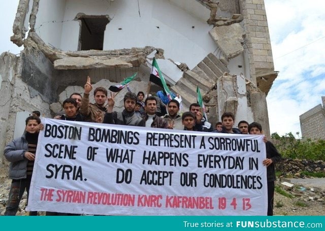 Syrians showing sympathy for Boston victims